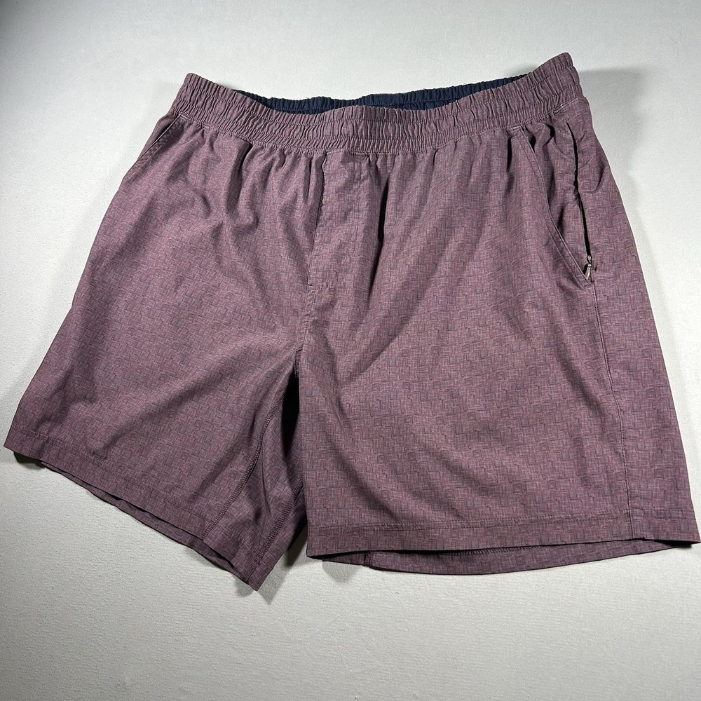 Mens Rhone Training Shorts XXL Purple Stretch Zip Pocket 7 Inseam Athletic Fit